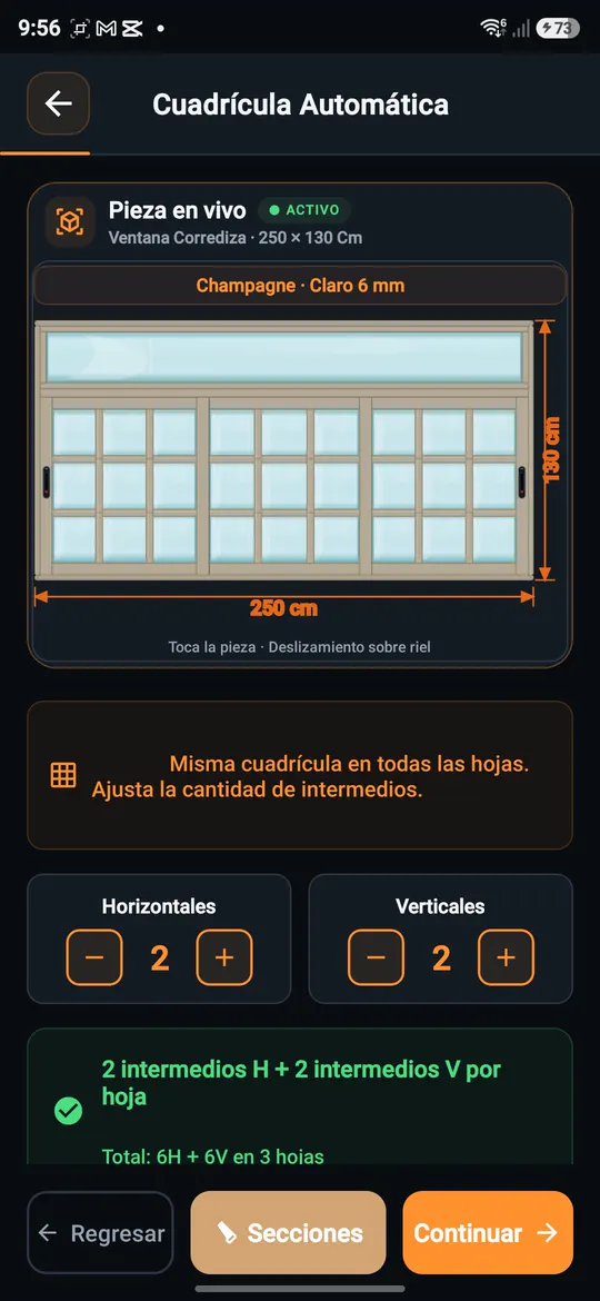 Pantalla de PERFILEXACTO